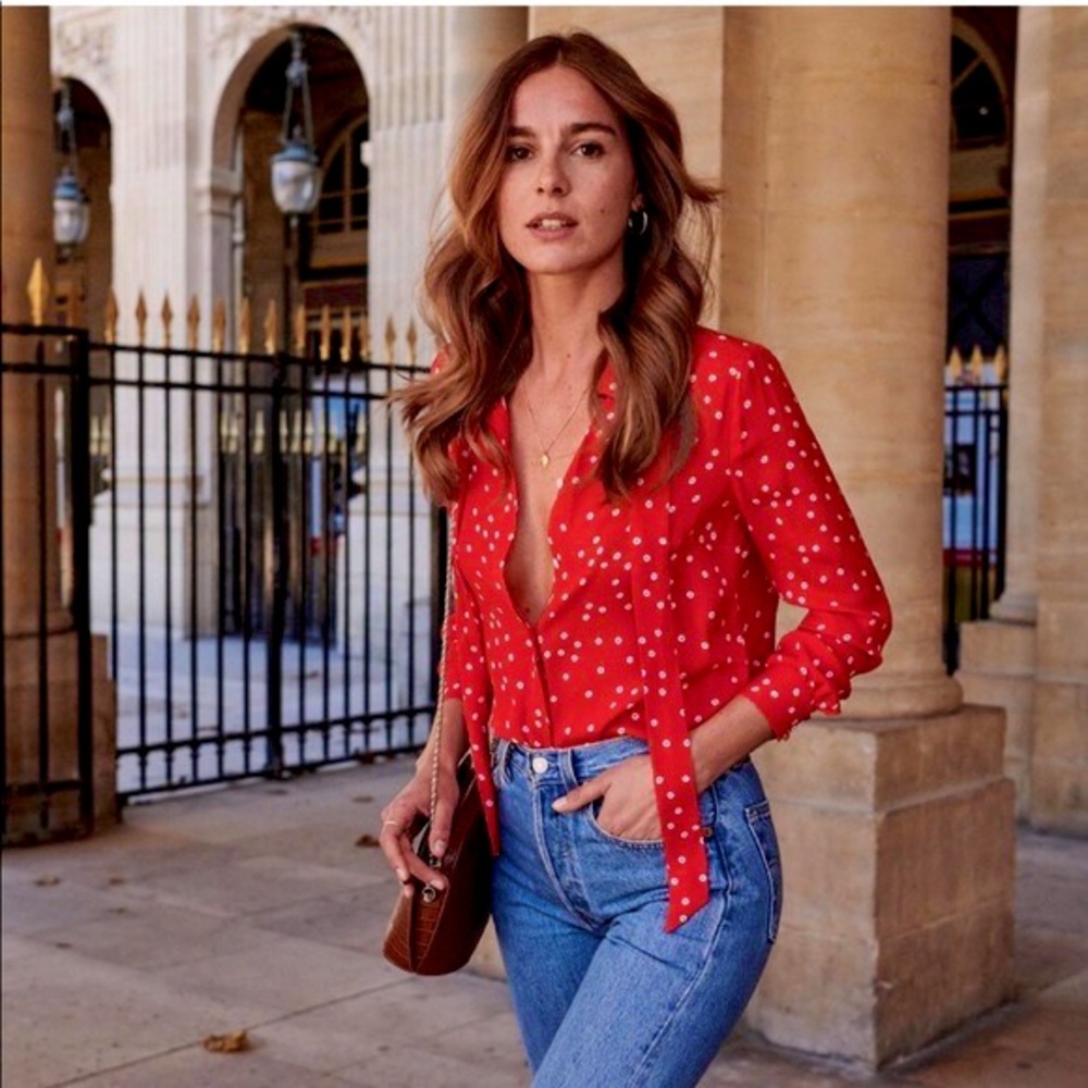 Sézane silk lady shirt size 34